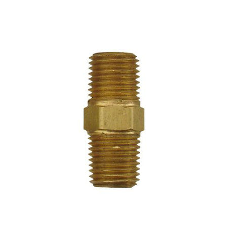 1/4" MPT x 1/4" MPT Brass Nipple